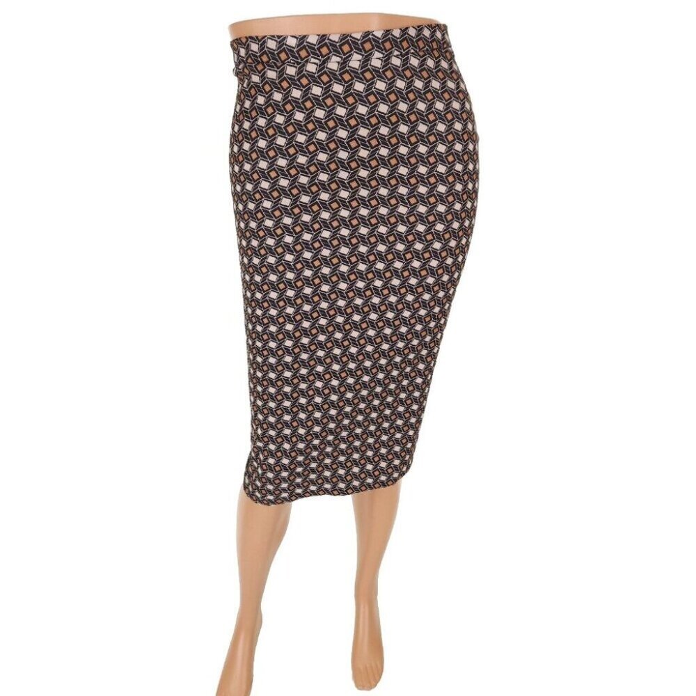 ALYSI Super Tubo Skirt Size IT 44 US 8 M Cammello Multi Creme Jacquard